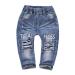 KIDSCOOL SPACE Baby Ripped Jean Toddler Elastic Waist Distressed Denim Pants 3-4 Years Blue-1926