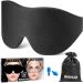 Sleep Mask Sleeping Blindfold Light Blocking 3D Design Blackout Eye Masks for Women and Men Soft Cooling Eye Covers for Night and Travel Eyemask Eyelash Extensions Cover (Blackout Black)