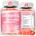 180 Count Collagen Gummies Collagen Protein Type I II III V X with Biotin Vitamin C A B D E Keratin Hyaluronic Acid for Hair Skin Nails Joint Immune Digestion Women Men Sugar Free Strawberry Strawberry 90 Count (Pack of 2)