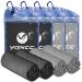 YQXCC 4 Pack Cooling Towel (40"x12") Cool Cold Towel for Neck Microfiber Ice Towel Soft Breathable Chilly Towel for Yoga Golf Gym Camping Running Workout & More Activities 2 Light Gray/ 2 Dark Gray