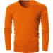 GIVON Men's V Neck T Shirt Slim Fit Long Sleeve Thermal Top - Cotton-Orange 3X-Large - Buy Online on GoSupps.com