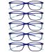 Opulize ICE reading glasses 5 Pack Ultralight frame crystal blue with light blue tips men women rrrrr61-3 +2.00 +2.00 dioptries crystal dark blue with light blue tips