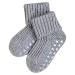 FALKE Unisex Baby Catspads Cotton Slipper Socks Soft Blue White More Colours Thick Warm Plain With Printed Silicone Nubs On Soles For An Improved Grip 1 Pair 80-92 Grey (Light Grey 3400)