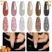 Beetles Gel Polish Reflective Glitter Gel Polish Set 6 Colors Holographic Glitter Gel Flash Dimond Sliver Gold Soak Off UV LED Spring Summer Glitter Nail Polish Black Red Manicure Kit