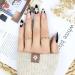 Star French Tip Black False Nails - 24Pcs Medium Almond Acrylic Nail Art Set for Women - Buy Online on GoSupps.com