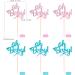 Gexolenu 36 PCS Oh Baby Cupcake Toppers with Blue Pink Bows Double-Sided Glitter Gender Reveal Cupcake Picks for Baby Shower Party Cake Decorations Boy or Girl Birthday Party Supply Picks Oh Baby Blue and Pink Bows - Buy Online on GoSupps.com