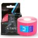 Kinesiology Tape for Physical Therapy Sports Athletes Latex Free Elastic 16ft Water Resistant Kinetic Uncut Kinesiology Tape for Knee Pain Elbow & Shoulder Muscle - Pink