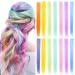 MOSCSMDY 14PCS 21'Girls Hair Accessories Clip in Colored Hair Extensions for Girls Colorful Hairpieces Party Highlights Heat Resistant Synthetic Mutilcolors Straight Wig Pieces Multi-Colored