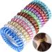 10 PCs spiral hair bobbles telephone cable hair tie elastic hair band traceless phone cable hair bobbles spiral telephone cable for girls women ladies (assorted color)