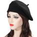 ZLYC Wool French Beret Hat | Solid Color Cap for Women and Girls - Black - Buy Online on GoSupps.com