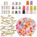 LYroo 250 PCS 3D Nail Charms Twelve Constellation Bear Kawaii Resin Charms for Acrylic Nails Charm Set