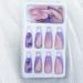 24 Pcs Medium Length Purple Butterfly Rhinestone Press on Nails - Full Cover False Nails for Women and Girls - Buy Online on GoSupps.com