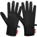 LANYI Winter Running Gloves Lightweight Touchscreen Anti-Slip Windproof Liner Gloves Cycling Work Thin Gloves Mens Women Stblack-04 Small