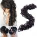 Long Fluffy Messy Bun Hair Piece Scrunchy DIY Wrap around Touseld Updo Hair Extensions Ponytail Curly Wavy Chignon Hairpieces Dark Brown Dark Brown 85 g