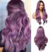 Esmee 24 inch long corrugated purple wig for women natural synthetic hair heat -resistant ombre wigs with dark roots for the daily party cosplay