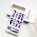 24 Pcs Long Coffin Violet Rhinestone Fake Nails - Full Cover Stick on Nails for Women and Girls - Buy Online on GoSupps.com