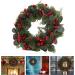 1pc Red eucalyptus wreath artificial berry garland round door sign christmas door wreath Wall Wreath seasonal candy decor Red Berry Leaf Pendant pe (plastic) American style - Buy Online on GoSupps.com