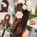 PMELCXD 4 Pieces Rose Hair Clip Flower Hairpin Rose Brooch Floral Clips Women Rose Flower Hair Accessories(Off-White) - Buy Online on GoSupps.com