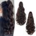 Gairyan 50cm ponytail hair part braid extensions long curly claw clip in ponytail extensions synthetic hair extensions wavy hair extension for women dark brown & dark chestnut 50 cm dark brown & dark chestnut & dark chestnut
