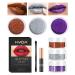 Kyda 3 colors glitter lip kit diamond metallic lipstick powder for lip cosmetics glitter lips makeup with lip primer long -lasting waterproof cruel -free -set C