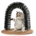 AikoPets Cat Arch Self Groomer Cat Brush,Cat Scratcher Toys,Cat Brush for Grooming with Cat Scratch Pad and Catnip,Cat Brush for Shedding,Cat Scratching Post,Interactive Cat Toys Black