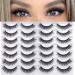 Cat Eye Lashes Natural Look Fluffy False Eyelashes Mink 6D Wispy Eye Lashes Pack Short Fake Lashes for Women by HeyAlice 14 Pairs Cat Eye_16mm