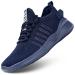 Mevlzz Mens Slip On Walking Shoes Lightweight Breathable Non Slip Running Shoes Comfortable Fashion Sneakers Workout Casual Sports 8 Navy Blue