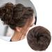 Scrunchy Scrunchie Hair Bun Extensions Thick Updo Hairpiece Ponytail Wavy Curly Messy Donut Hair Chignons Hair Piece - Dark Brown mix Light Auburn 45 g Dark Brown & Auburn