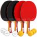NIBIRU SPORT Ping Pong Paddle Sets - Professional Table Tennis Paddles, Balls, Storage Case - Table Tennis Rackets & Game Accessories 4 Paddle Set
