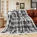inhand Sherpa Throw Blanket Plaid Warm Cozy Soft Throw Blankets for Couch Bed Sofa Reversible Fluffy Plush Flannel Fleece Blankets and Throws for Adults Women Men(Grey 60 x 80 ) Grey 60 x 80