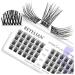 Beyelian single eyelashes C curl cluster eyelashes cluster lashes 48 PCs 0.07mm 14mm DIY eyelash extensions individual lashes at home super thin black band (twin flowers) 48 pieces (1 Pack) C-black-14mm twin flowers