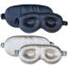 MATASSE Silk Your Life Silk Eye Mask - 3D Contoured Eye Mask for Sleeping Eye Cover Sleep Mask w/Silk Strap for Women Men No Wrinkles (Black & Champagne)