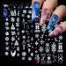 4 Sheets Christmas Nail Art Stickers 5D Embossed Snowflake Nail Decals Self-Adhesive Nail Stickers with Tweezers DIY Christmas Nail Design Decoration for Women Girls Style1