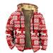 Fleece plush jacket fluffy warm zipper wool jacket men cardigan down jacket oversized bladder fleece jacket men's coat Elegant winter jacket basic hooded jacket breathable transition jacket 5xl red