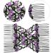 Metagio 6 Pcs Crystal Beads Hair Combs - Elegant Double Clip Hair Slides for Women - DIY Hair Styling Tool - Buy Online on GoSupps.com