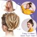 Honey Blonde Mix Bleach Blonde Messy Hair Bun Straight Hairpiece for Women - 4 Pcs Tousled Updo Hair Extensions with Short Ponytail Scrunchies - Buy Online on GoSupps.com
