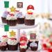 MonMon & Craft Mario Cupcake Toppers - Girls Boys Children Birthday Cupcake Toppers - Video Game Dessert Decor - Baby Shower Birthday Party Decorations Glitter - 24 Pcs - Buy Online on GoSupps.com