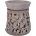 Guru Shop Indian Fragrance Lamp | Essential Oil Diffuser & Tealight Holder | Round Beige Aroma Lamp (12x9x9 cm) for Aromatherapy - Buy Online on GoSupps.com