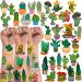 Cactus Temporary Tattoos 12 Sheets 140 Pieces Mexican Themed Tattoos Stickers Fiesta Party Decoration Supplies Party favors for Kids Adults