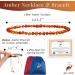 Unisex Baroque Baltic Amber Necklace and Bracelet Set - Cognac Color, Adjustable Style - 100% Authentic - Buy Online on GoSupps.com