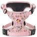 Heele dog crockery dog harness for medium-sized dogs softly breathable adjustable reflective anti-pull dog harness with padded handle 3 buckles floral pink XS XS-breastfall: 33-43cm floral pink