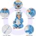 COOKY.D Baby Hooded Rompers | Winter Flannel Jumpsuit Pajamas 3-6 Months Blue - Buy Online on GoSupps.com