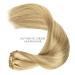 WENNALIFE 14 Inch 120g Clip in Human Hair Extensions - Light Blonde & Golden Blonde Highlighted - Remy Double Weft Real Human Hair - 7pcs - Buy Online on GoSupps.com