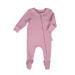 DreamBuy Zip Up Baby Sleepsuits Ribbed Cotton Footed or Footless. Unisex Newborn Clothes Baby boys' clothing and Baby girl clothes 3-6 Months Sweet Pink