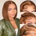 Eyefanniy Brown Bob Wig Human Hair 13x4 HD Lace Front Wigs Short Bob Wig for Black Women Pre Plucked with Baby Hair 150% Density 10 Inch 10 Inch Brown