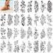 30 Pcs Flower Temporary Tattoo Sticker For Woman,Beautiful Floral Fake Tattoo