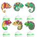 Kid's Reptile-themed Happy Birthday Cupcake Toppers 18-PC Set - This is a great lizard-themed birthday party baby shower party or reptile-themed party decoration for boys and girls - SugarGera