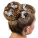 24-Piece Butterfly Crystal Pearl Hair Pin Set | Silver Bridal Hair Clips for Women | Wedding Bride Headwear Accessories - Buy Online on GoSupps.com