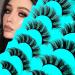 7 Pairs of 3D False Eyelashes Cat Eye Fluffy Volume D Curl Cat Eye Artificial Eyelashes Natural Look Reusable Handmade Faux Mink Makeup Eyelashes (BH02) 7B-D-Curl-H02 - Buy Online on GoSupps.com
