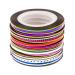 Beaute Galleria 30 Mixed Colors Rolls Striping Tapes Line Adhesive Sticker Nail Art Tips Decorations Manicure